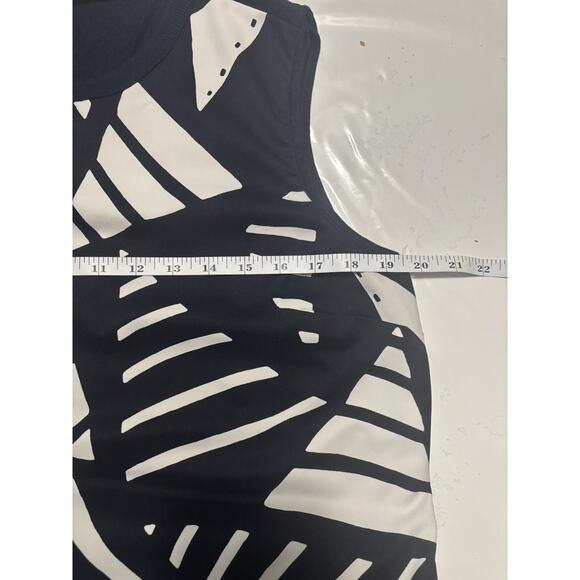 Lauren Ralph Lauren Women's Navy Knit Back Patten Front Sz L Shift Elegant Dress - Picture 3 of 9